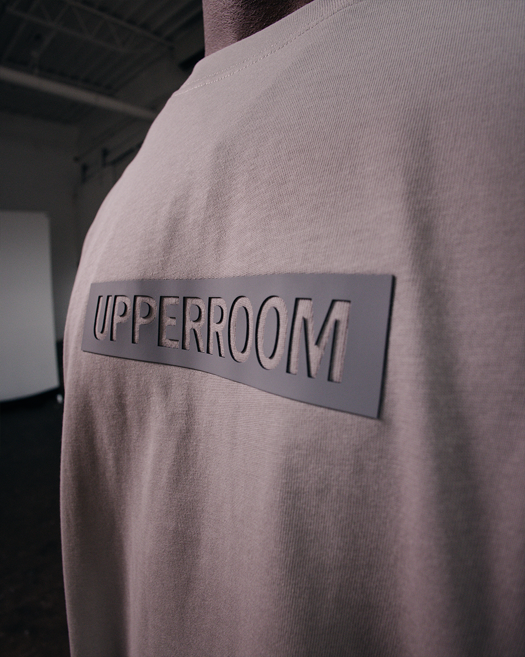Box Logo Tee: Light Grey