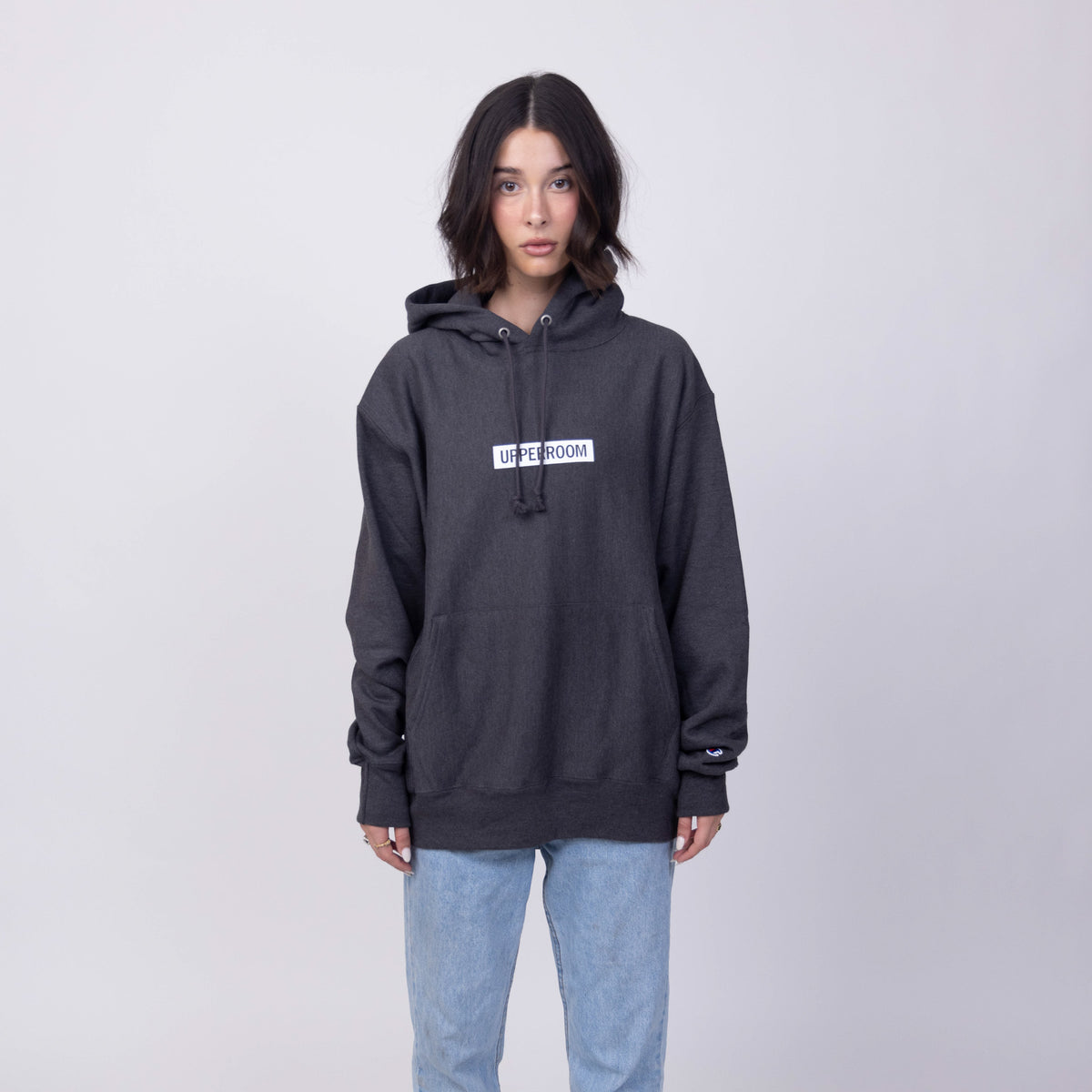 Box Logo Hoodie: Charcoal – UPPERROOM STORE