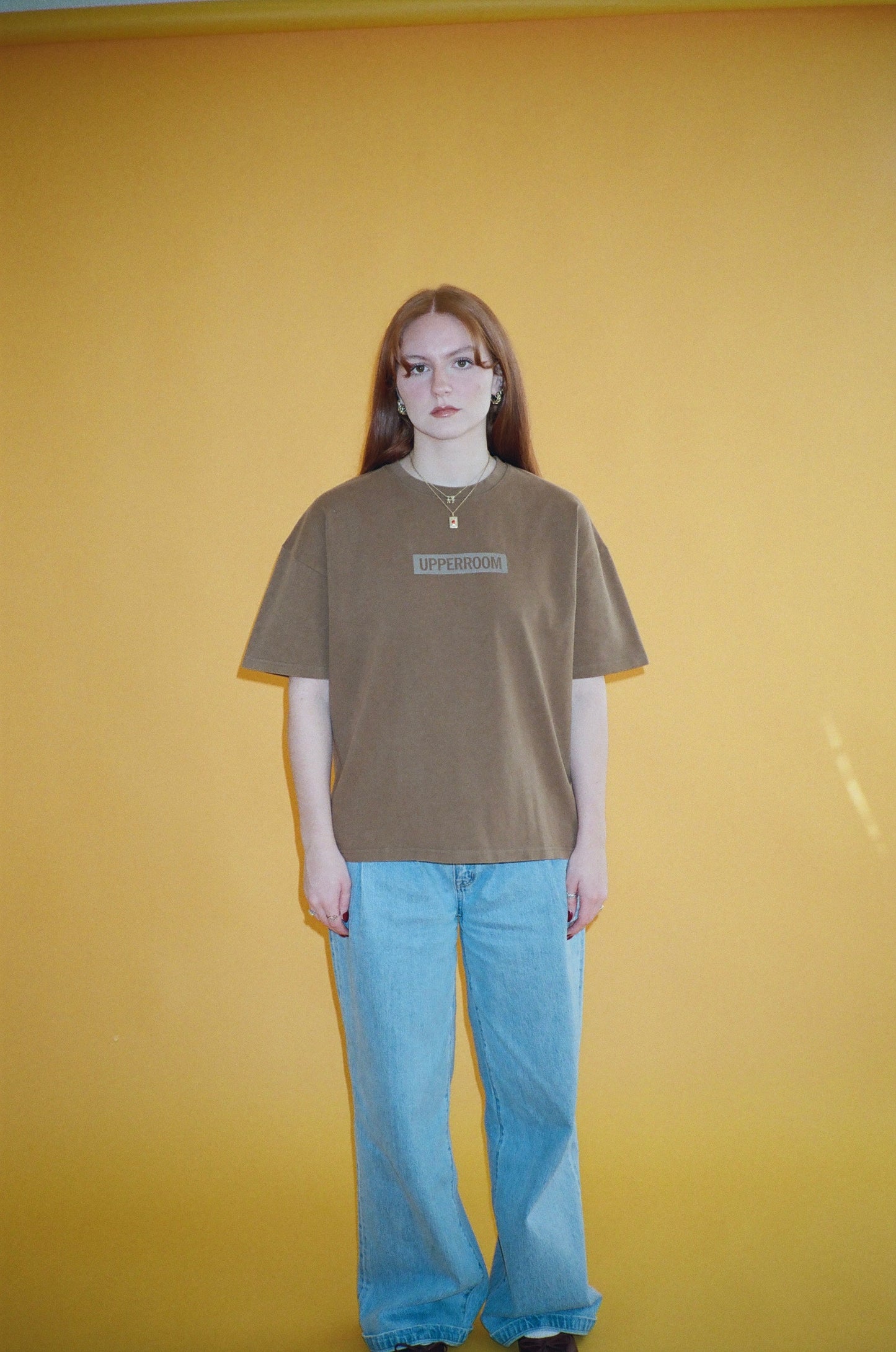 Box Logo Tee: Washed Brown